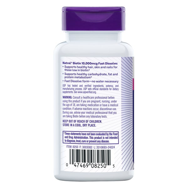 Natrol Biotin 10,000 mcg. Fast Dissolve Tablets, 250 count