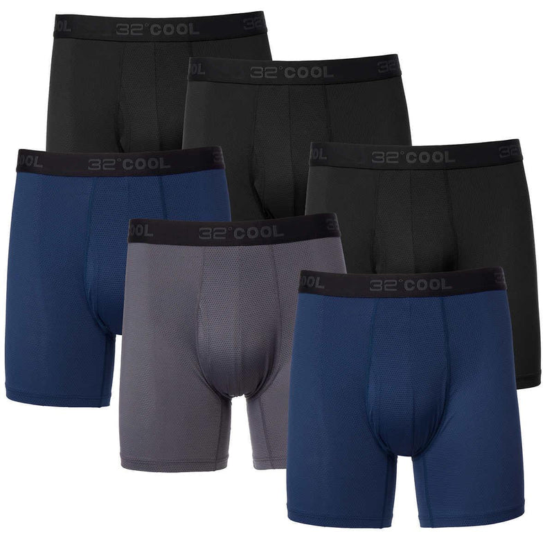 32 Degrees Men's Comfort Mesh Boxer Brief, 6-pack