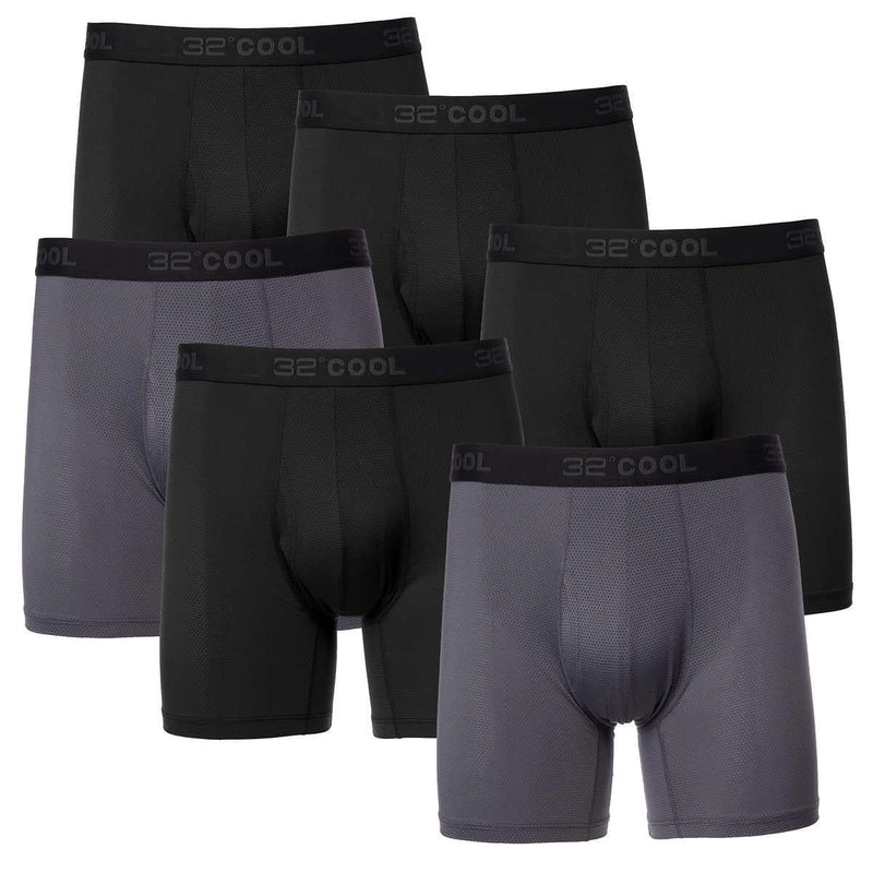 32 Degrees Men's Comfort Mesh Boxer Brief, 6-pack