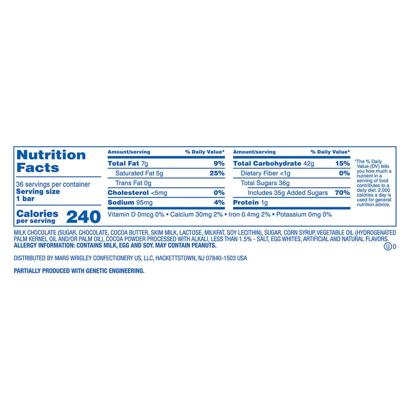 3 Musketeers Chocolate Candy Bars, Full Size, 1.92 oz, 36-count