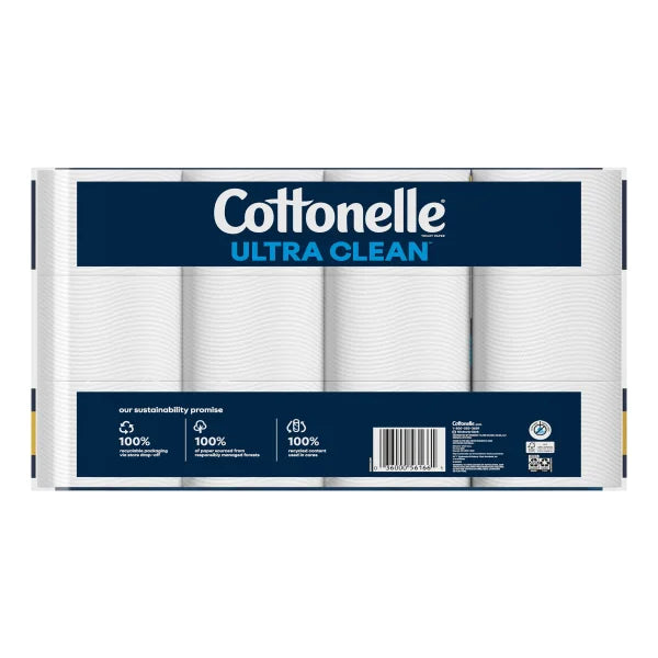 Cottonelle Ultra Clean Bath Tissue, 1-Ply, 313 Sheets, 36 Rolls