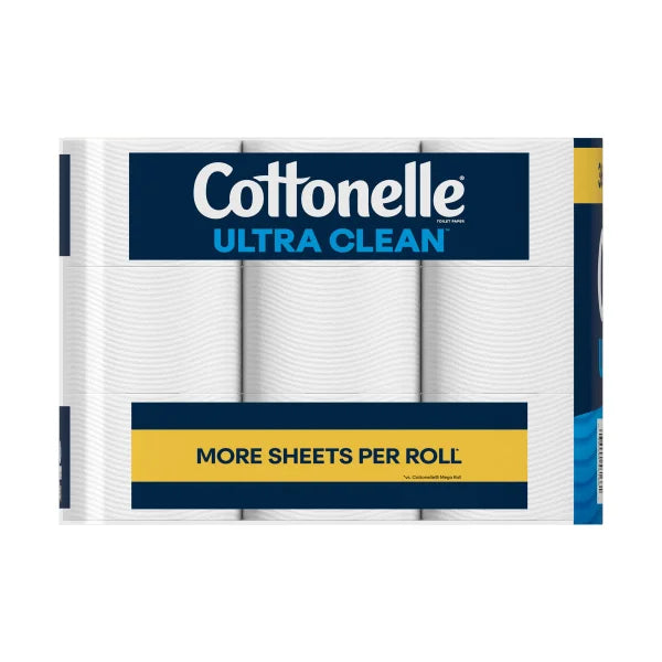 Cottonelle Ultra Clean Bath Tissue, 1-Ply, 313 Sheets, 36 Rolls