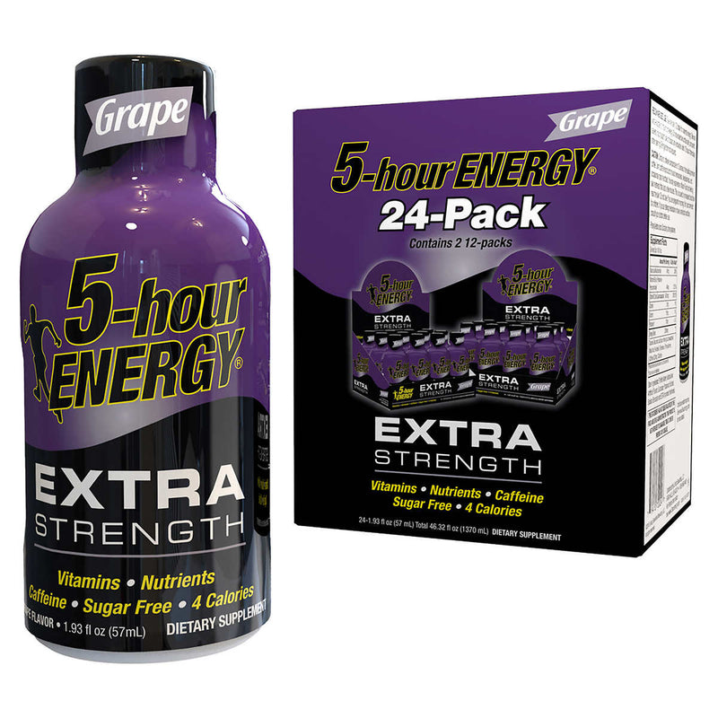 5-hour Energy Shot, Extra Strength, Grape, 1.93 fl. oz, 24-count ) | Home Deliveries