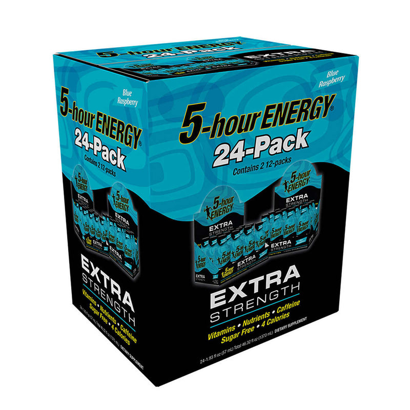 5-hour Energy Shot, Extra Strength, Blue Raspberry, 1.93 fl. oz, 24-count ) | Home Deliveries