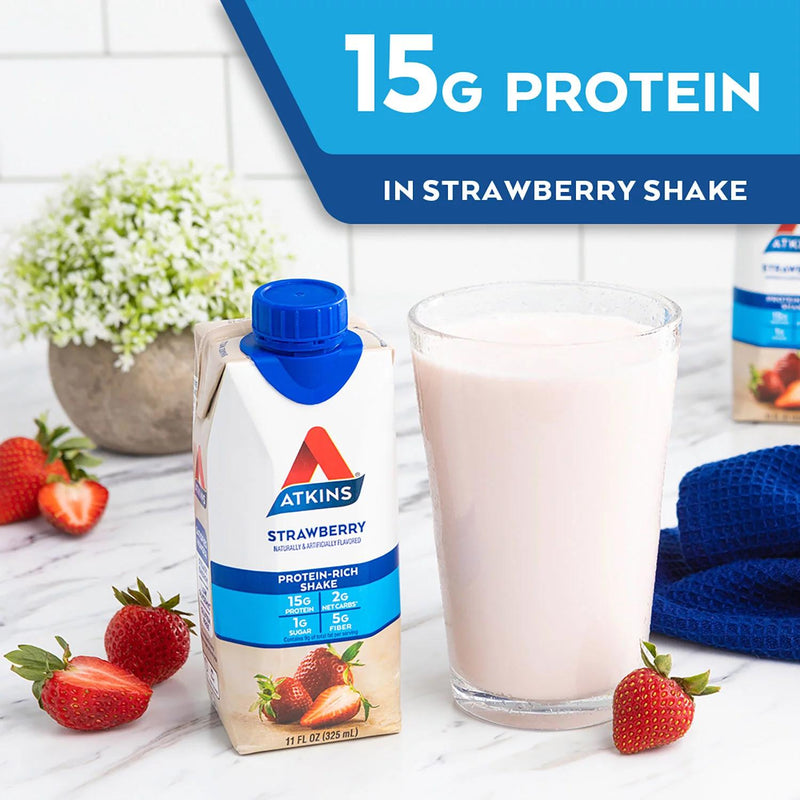 Atkins 15g Keto Protein Shake, Strawberry 11 fl. oz. 15 pk.