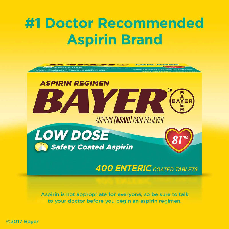 Bayer Aspirin Regimen Low Dose 81 mg., 400 Tablets