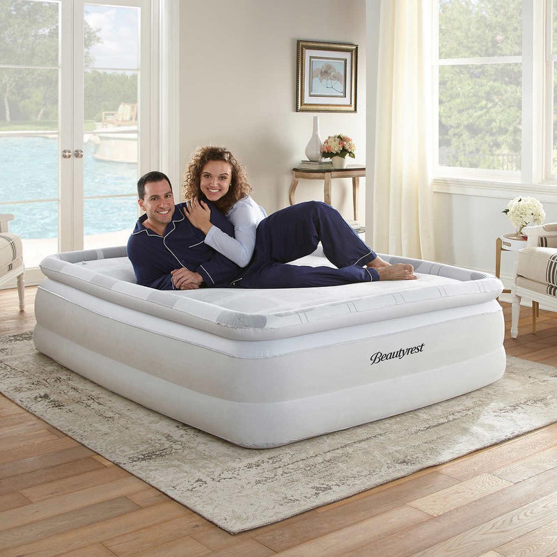 Beautyrest Memory Elite 20 Raised Foam Pillowtop Queen Air Bed with Built-in Pump