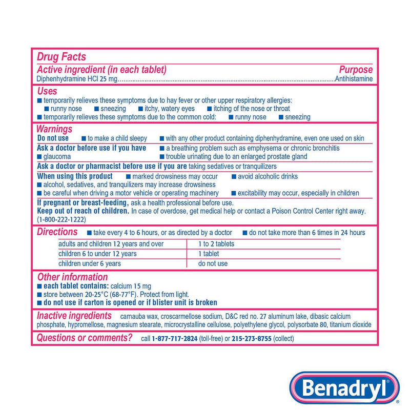 Benadryl Allergy Ultratabs, 200 Tablets