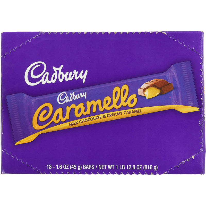 Cadbury Caramello Milk Chocolate and Creamy Caramel, 1.6 oz, 18-count