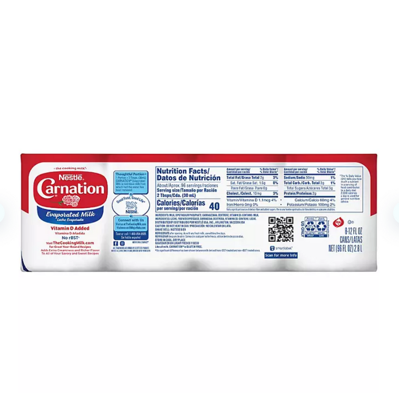 Carnation Evaporated Milk (12 oz. cans, 8 pk.)