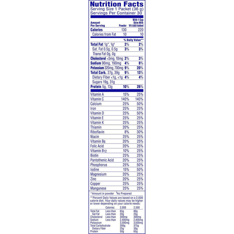 Carnation Breakfast Essentials Nutritional Drink Mix, Chocolate (30 ct.)