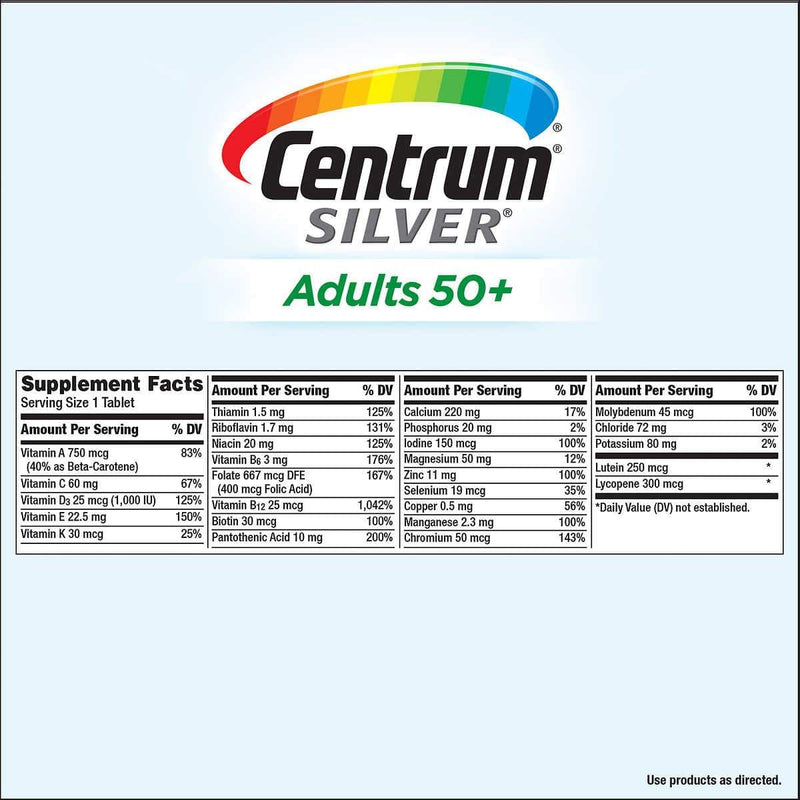 Centrum Silver Adults 50+ Multivitamin, 325 Tablets