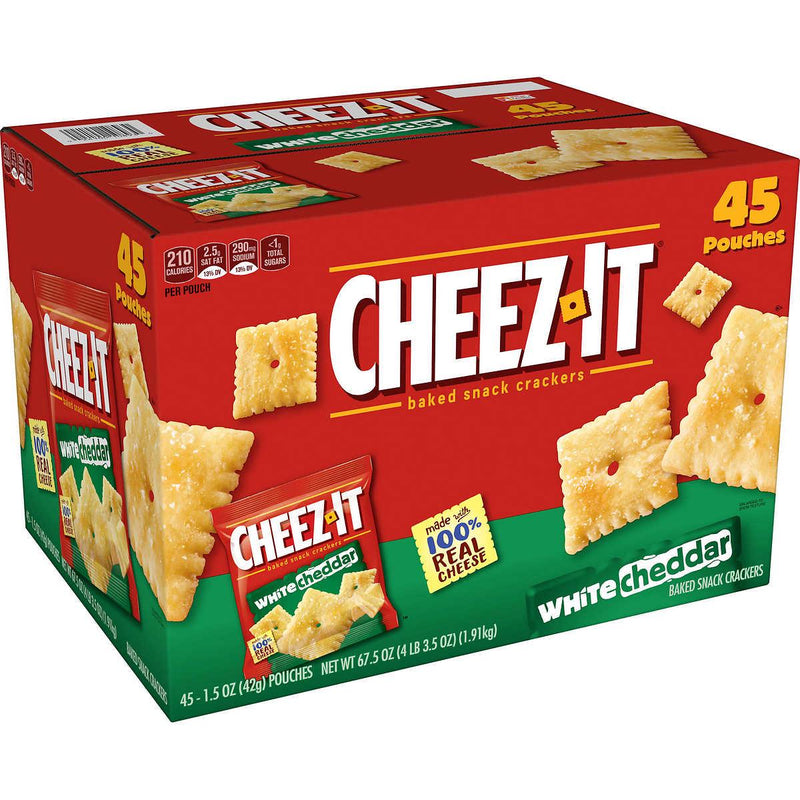 Cheez-It White Cheddar Baked Snack Cracker, 1.5 oz, 45-count