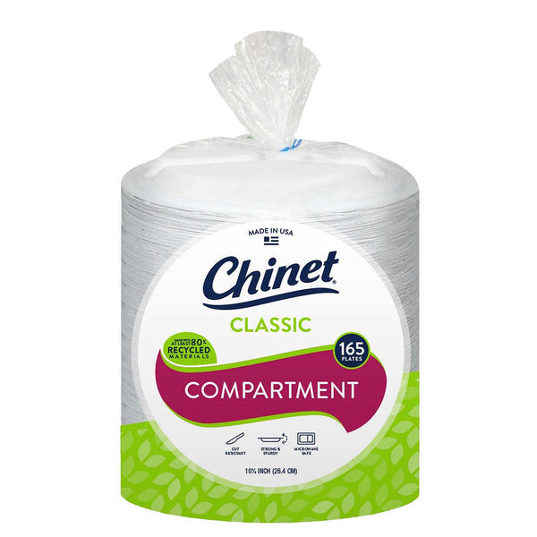 Chinet Classic Compartment 10-3/8" Paper Plate, 165-count