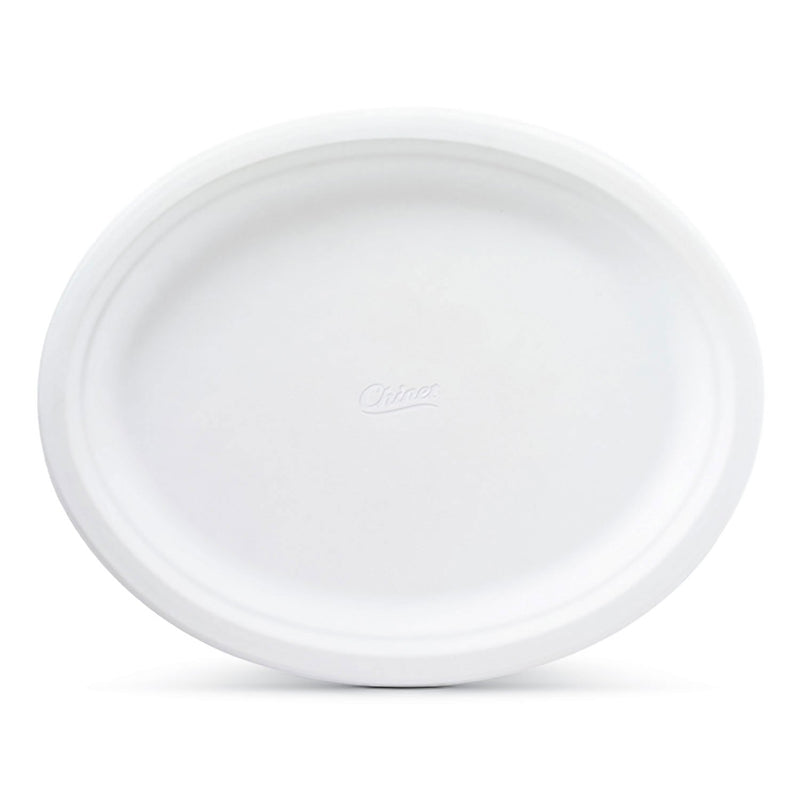 Chinet Classic White Oval Platter Plates, 12.625 x 10 (100 count)