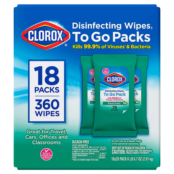 Clorox Disinfecting Wipes, Fresh, 20-count, 18-pack ) | Home Deliveries