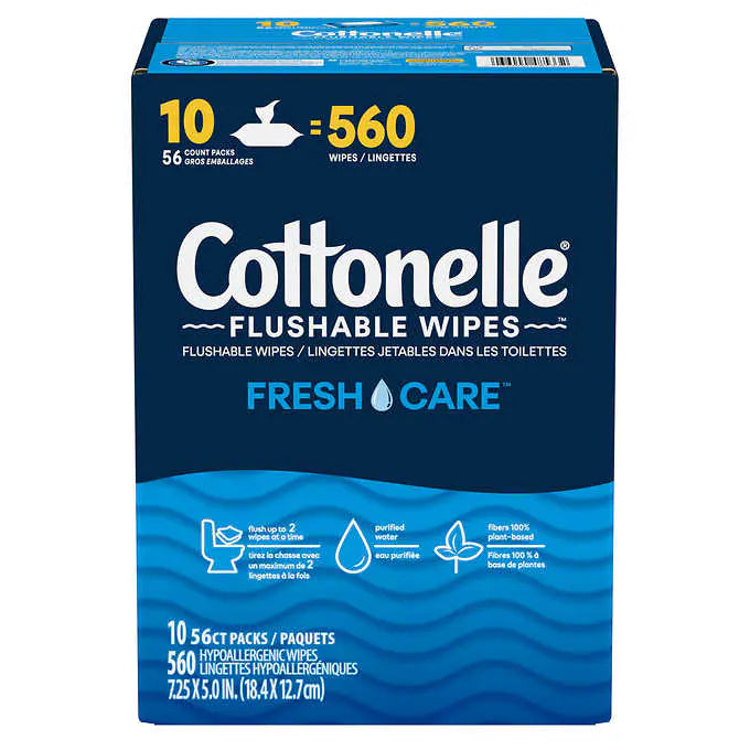 Cottonelle Fresh Care Flushable Wipes, 560