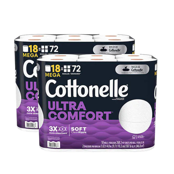 Cottonelle Ultra Comfort Bath Tissue, 2-Ply, 268 Sheets, 36 Rolls