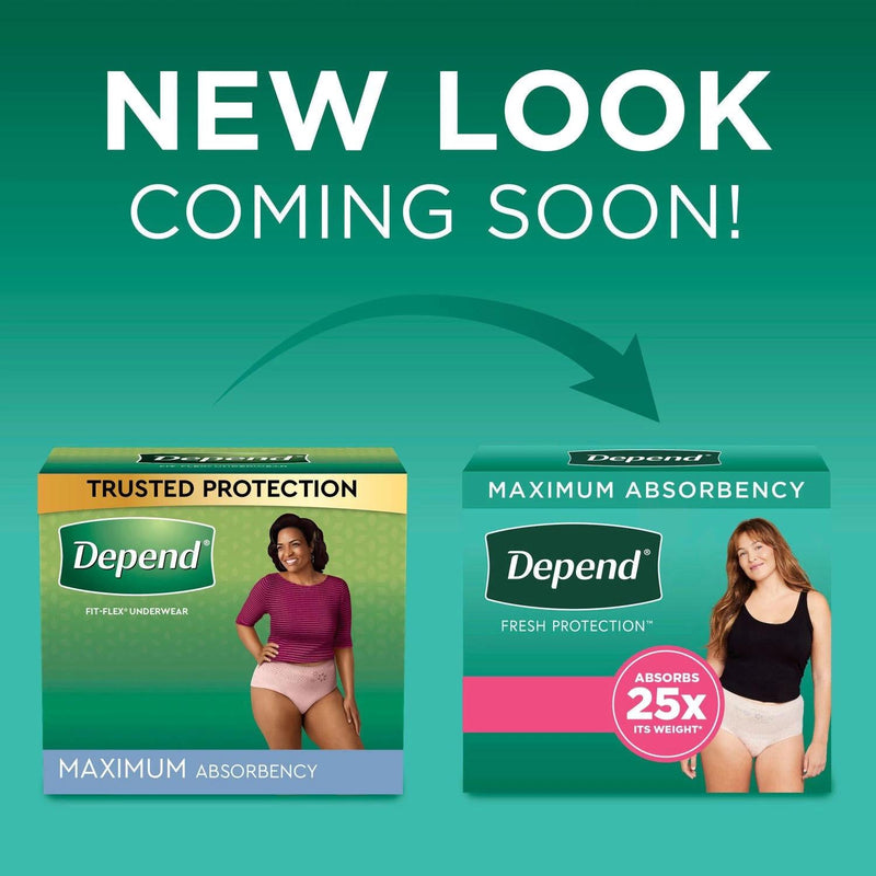 Depend Fit-Flex Incontinence and Postpartum Underwear for Women (Choose Your Size)