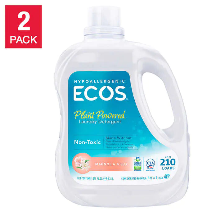 ECOS Magnolia and Lily Laundry Detergent 210 fl. oz, 2-count