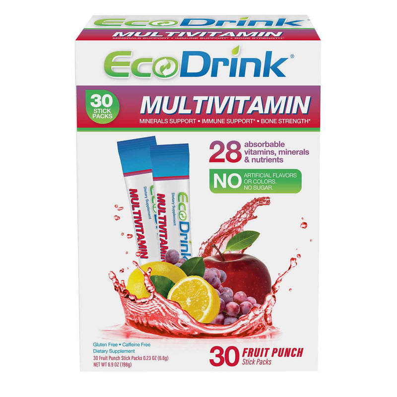 EcoDrink Complete Multivitamin Drink Mix, 30 Packets - Home Deliveries