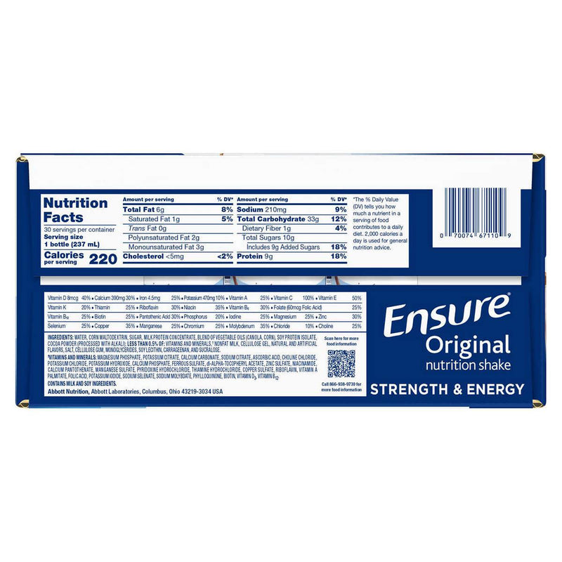 Ensure Original Nutrition Shake, 8 fl. oz, 30-pack, Milk Chocolate ) | Home Deliveries