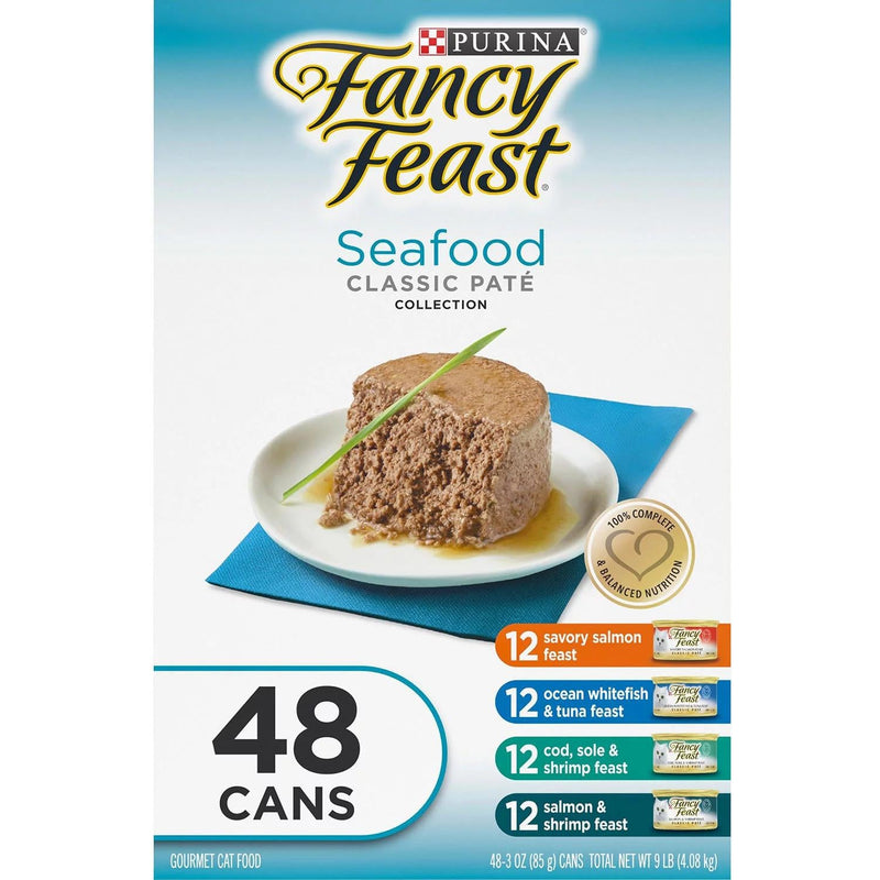 Fancy Feast Canned Wet Cat Food Variety Pack (3 oz., 48 count) - Choose Your Flavor