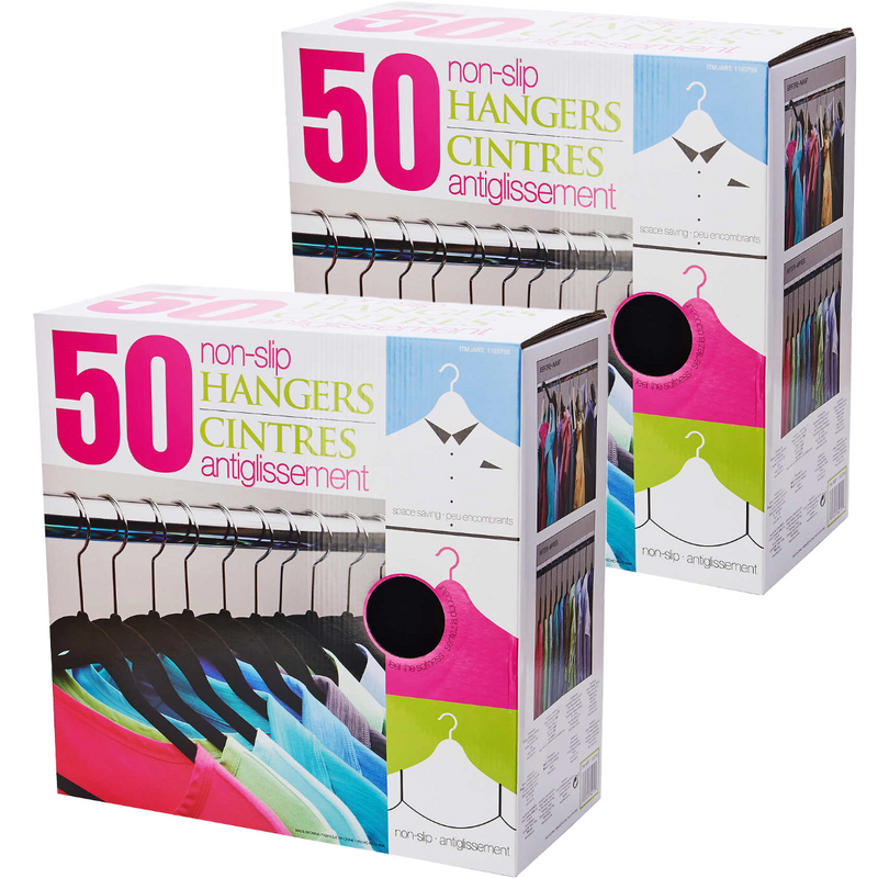 Flocked Hangers - Two 50-packs 100 Total