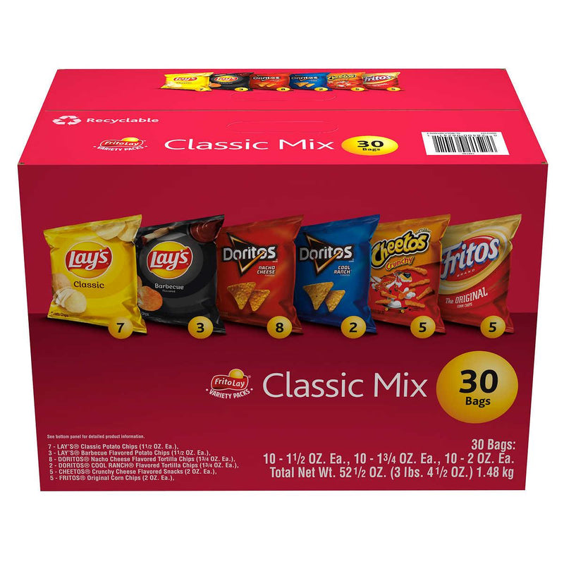 Frito Lay Classic Mix, Variety Pack, 30-count