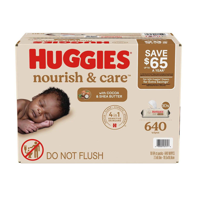 Huggies Nourish and Care Scented Baby Wipes (640 count)