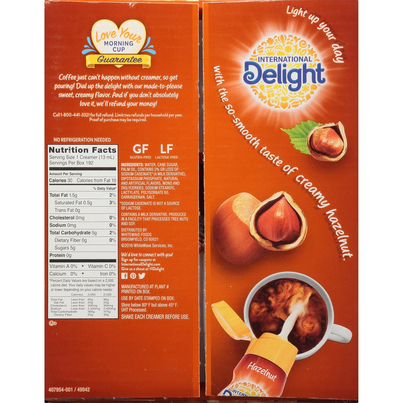 International Delight Hazelnut Coffee Creamer Singles (192 count)