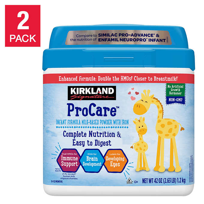 Kirkland Signature ProCare with Dual HMO's, Non-GMO Infant Formula 42 oz, 2-pack ) | Home Deliveries