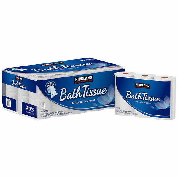 Kirkland Signature Bath Tissue, 2-Ply, 380 Sheets, 30 Rolls