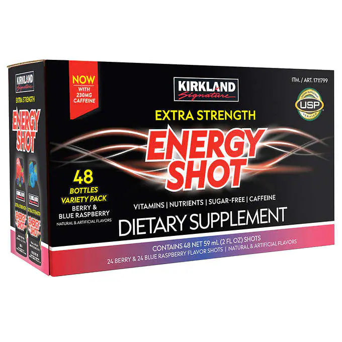 Kirkland Signature Extra Strength Energy Shot, 48 Bottles, 2 Ounces Each