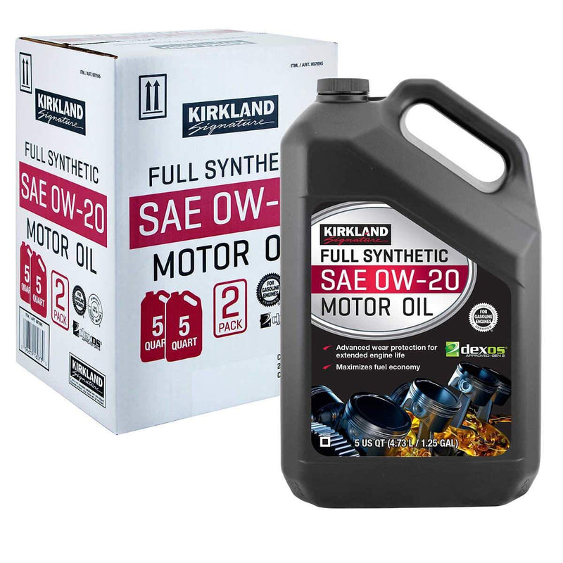 Kirkland Signature 0W-20 Full Synthetic Motor Oil 5-quart, 4-Bottles