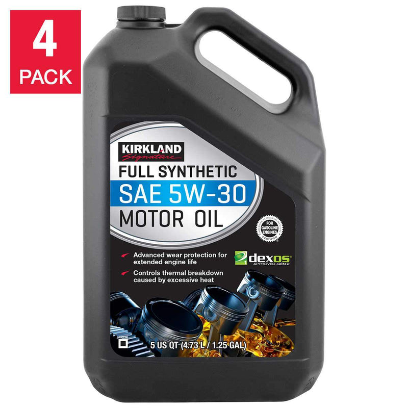 Kirkland Signature 5W-30 Full Synthetic Motor Oil 5-quart, 4-Bottles