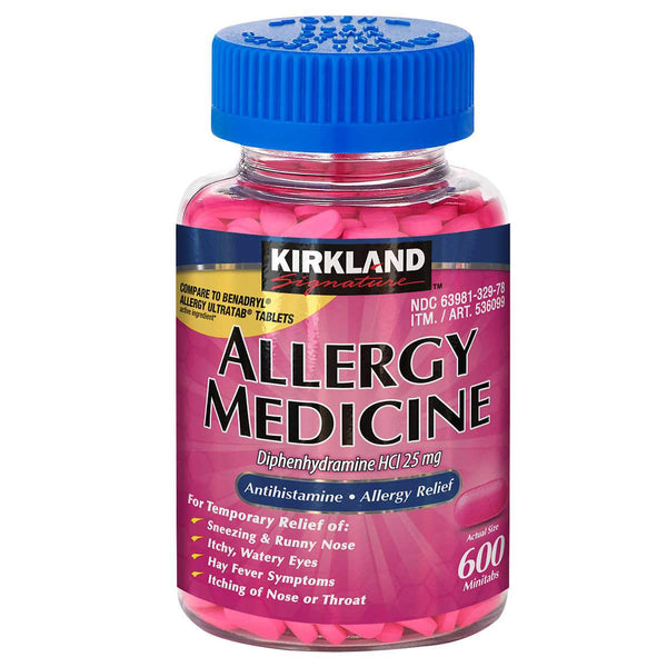 Kirkland Signature Allergy Medicine 25 mg., 600 Minitabs