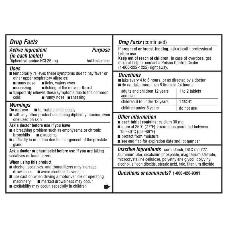 Kirkland Signature Allergy Medicine 25 mg., 600 Minitabs