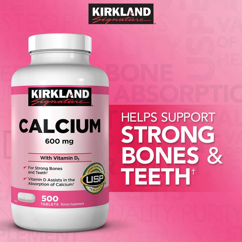 Kirkland Signature Calcium 600 mg. with Vitamin D3, 500 Tablets