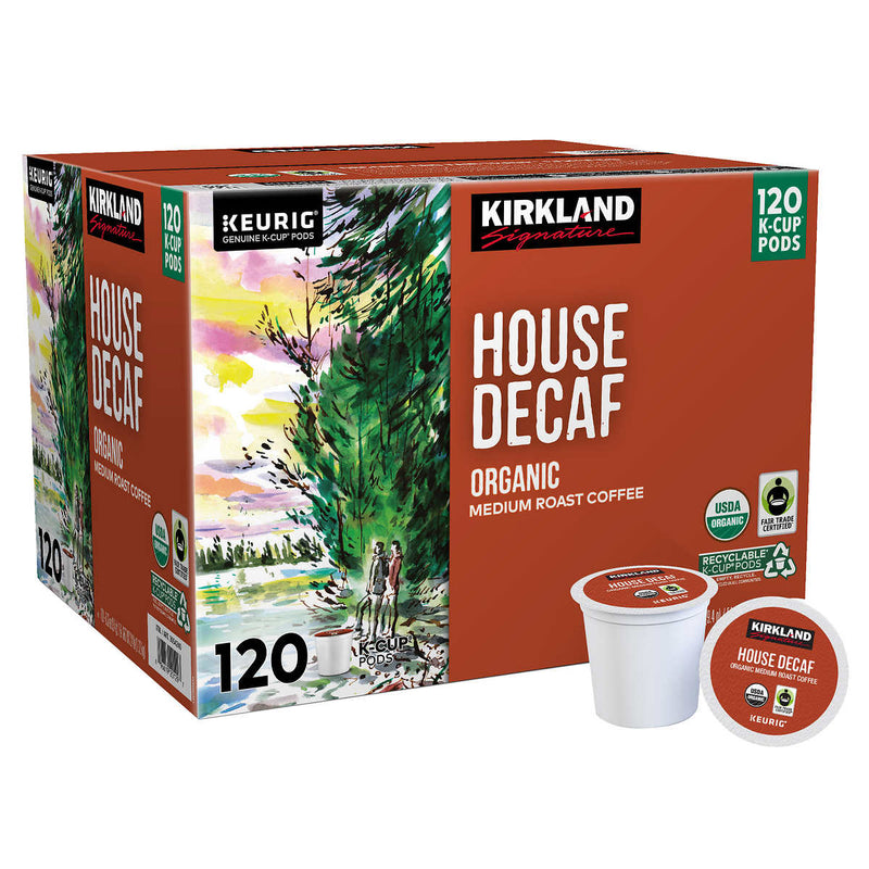 Kirkland Signature Coffee Organic House Decaf K-Cup Pod, 120-count ) | Home Deliveries