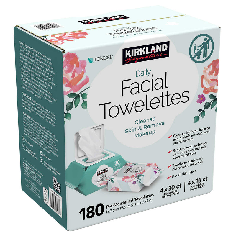 Kirkland Signature Daily Facial Towelettes, 180 count ) | Home Deliveries