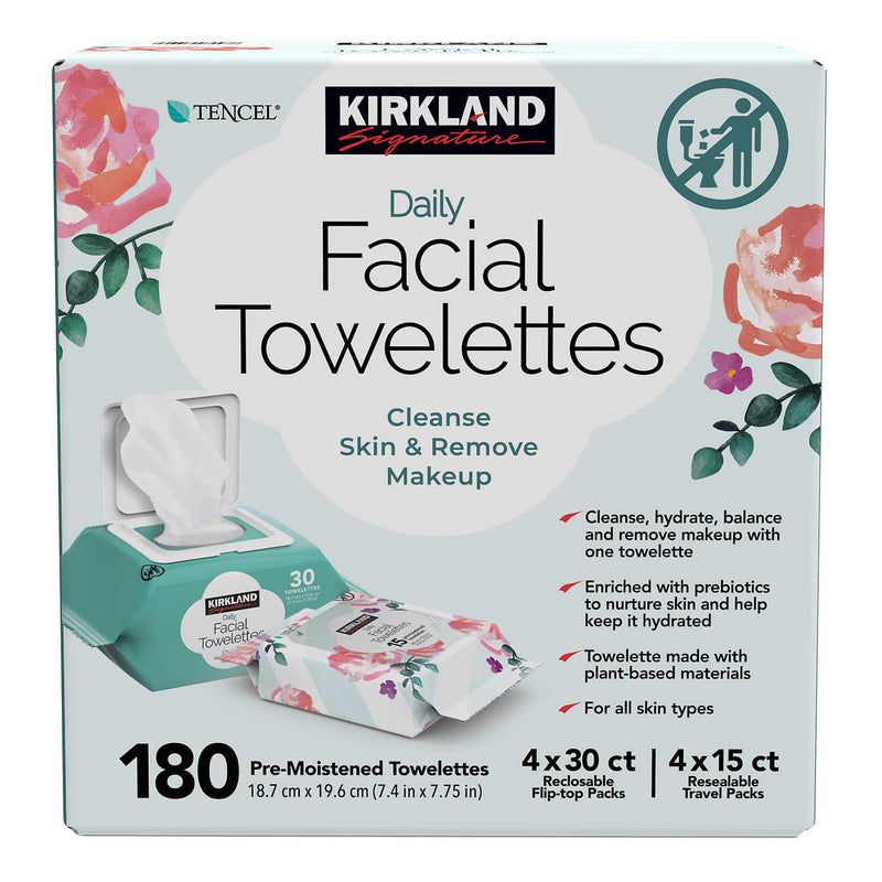 Kirkland Signature Daily Facial Towelettes, 180 count ) | Home Deliveries