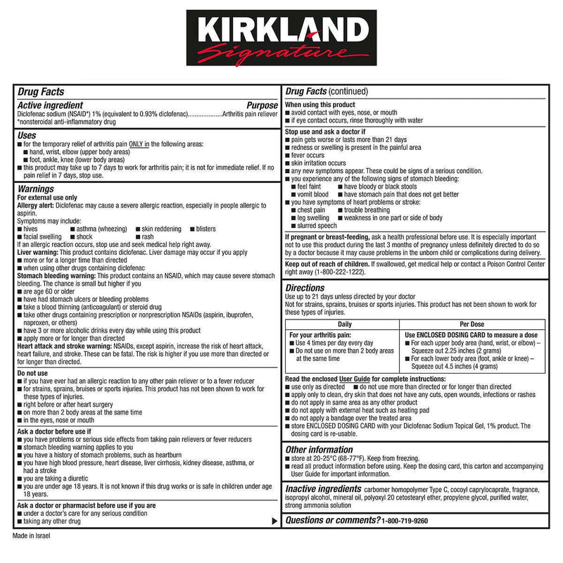 Kirkland Signature Diclofenac 3 Pack, 15.87 Ounces ) | Home Deliveries