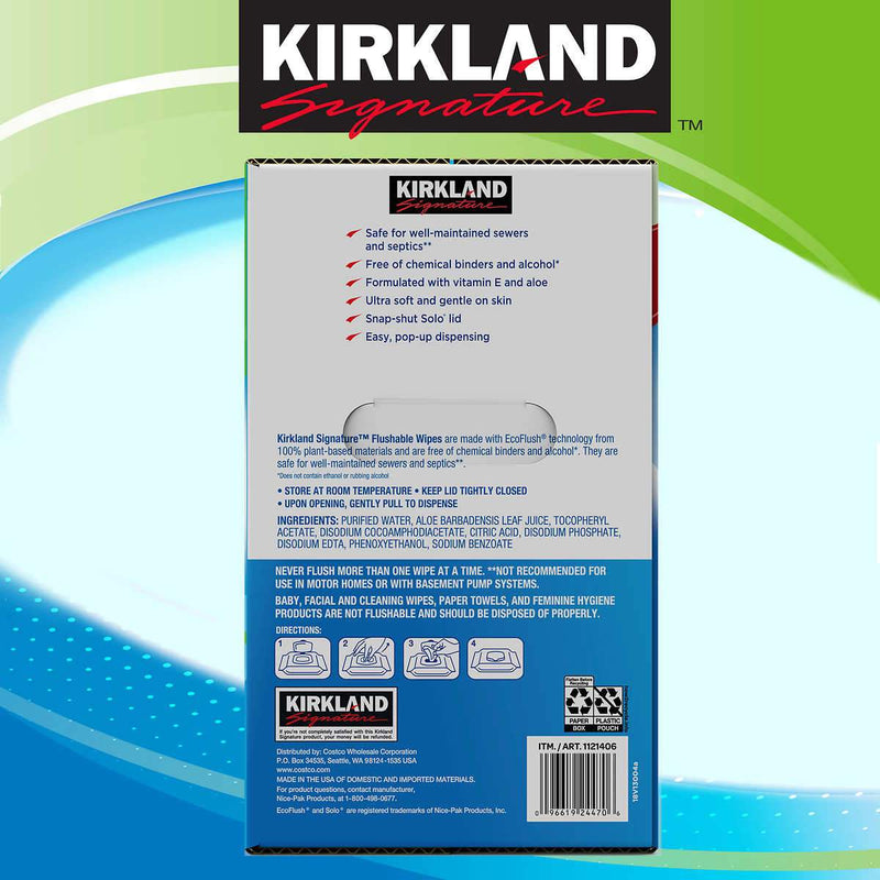 Kirkland Signature Moist Flushable Wipes, 632 Wipes - Home Deliveries