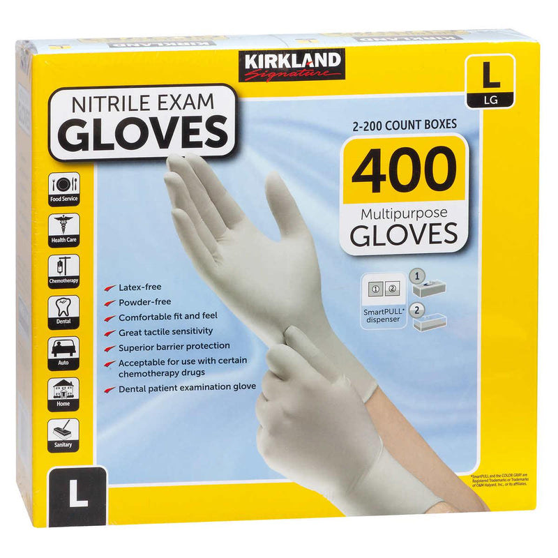 Kirkland Signature Nitrile Exam Gloves, 400-count ) | Home Deliveries