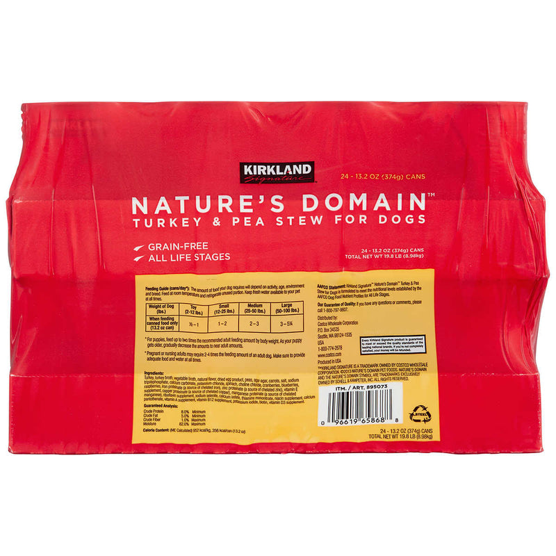 Kirkland Signature Nature's Domain Canned Dog Food, Turkey and Pea Stew, 13.2 oz, 24-count ) | Home Deliveries