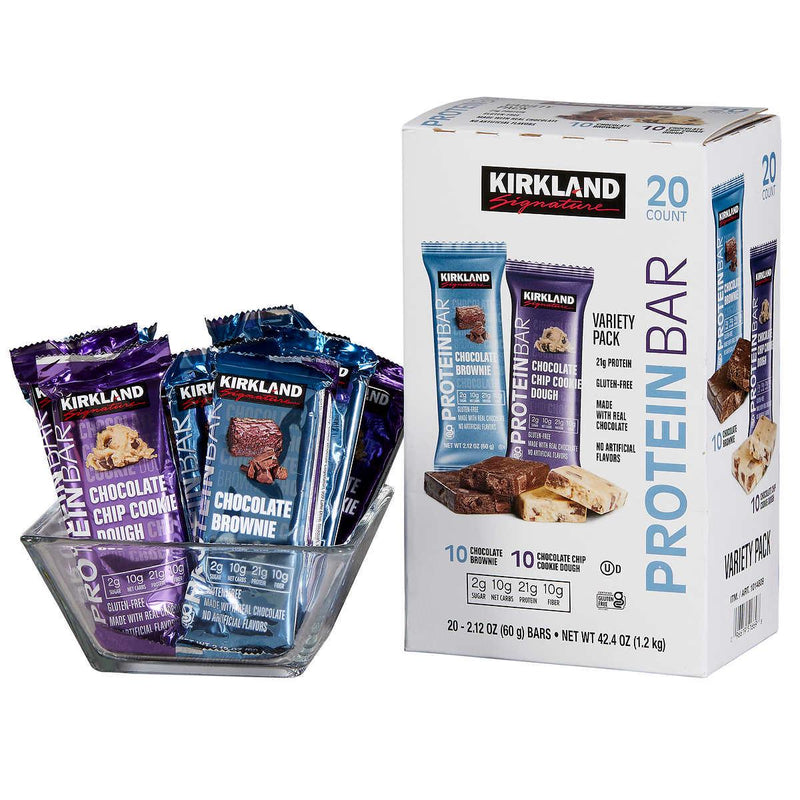 Kirkland Signature Protein Bar, Variety Pack, 2.12 oz, 20-count