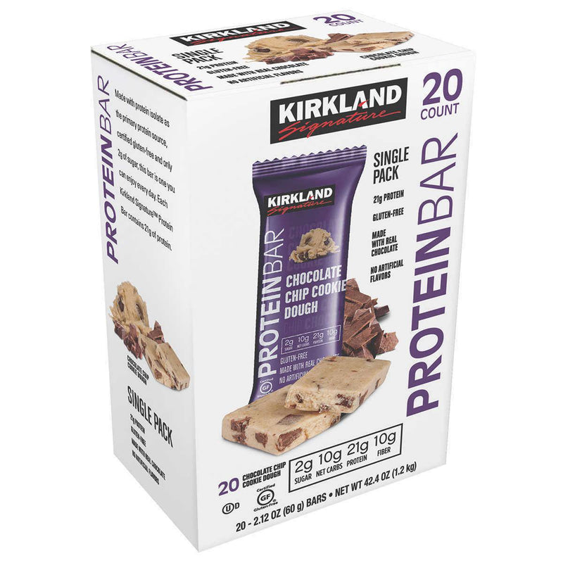 Kirkland Signature Protein Bars Chocolate Chip Cookie Dough 2.12 oz., 20-count