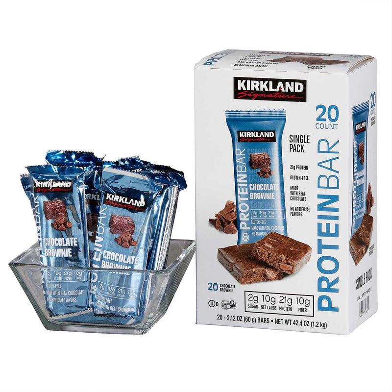 Kirkland Signature Protein Bars Chocolate Brownie 2.12 oz, 20-count