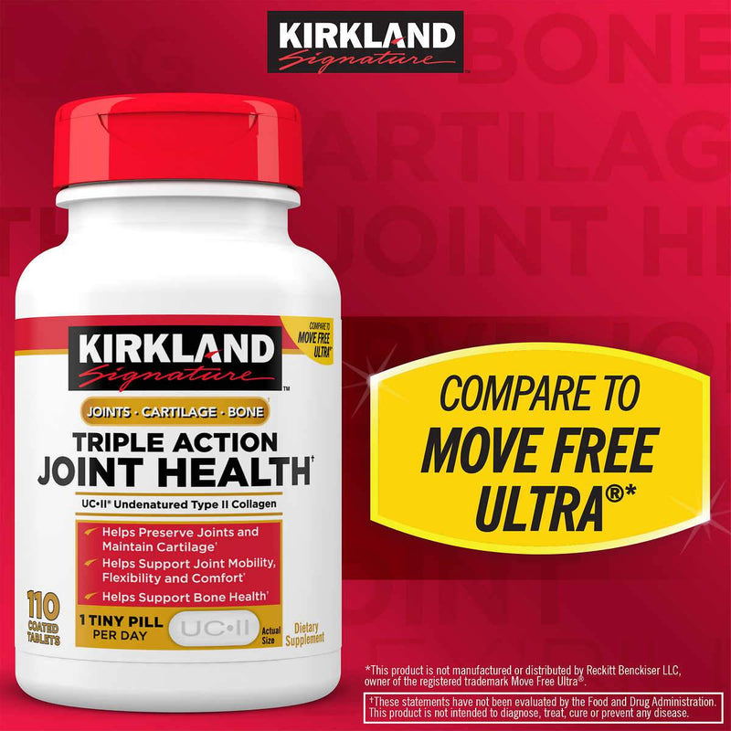 Kirkland Signature Triple Action Joint Health, 110 Coated Tablets - Home Deliveries